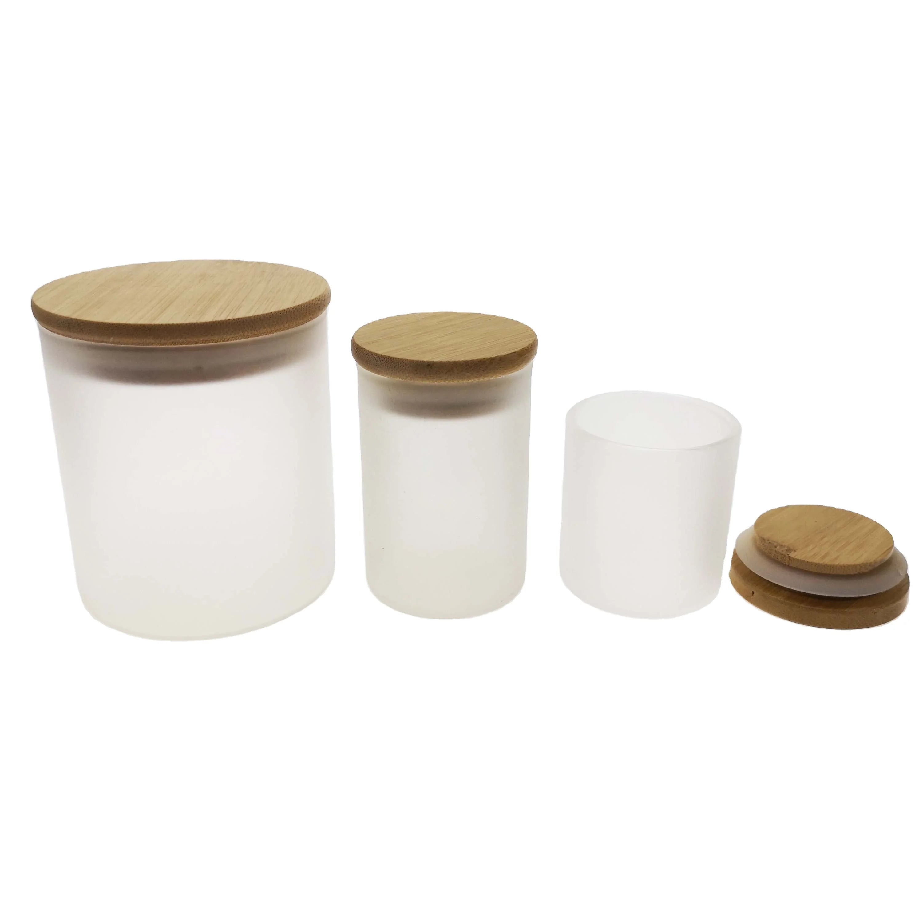 Premium 8oz 10oz 14oz Oem Frosted Transparent clear Candle Empty Jars with Lid and Boxes Packaging - 图片 3