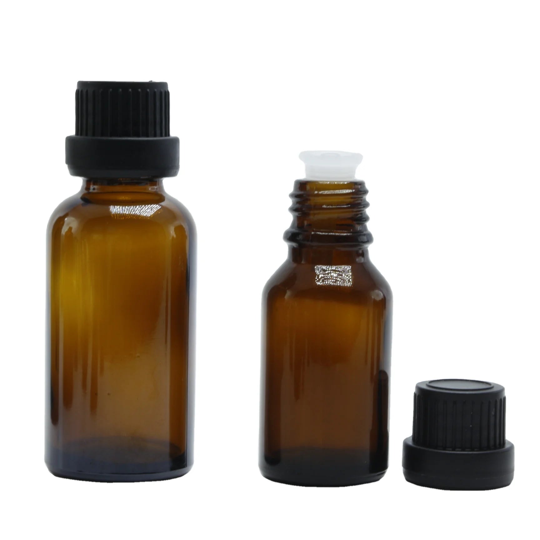 good price hot sale 5ml 10ml 15m l20ml30ml 50ml100ml amber essential oil bottle amber glass bottle with dropper black cap