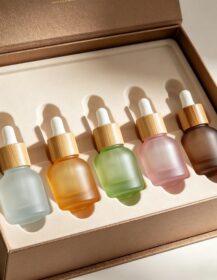 Luxury 10ml Frosted Glass Dropper Bottles with Premium Gift Box for Essential Oil Skincare Set