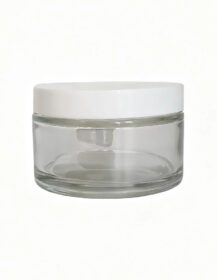 200 ml 200g clear Transparent Body Cream Glass Cosmetic Jars with White Plastic Lids for Body Scrub