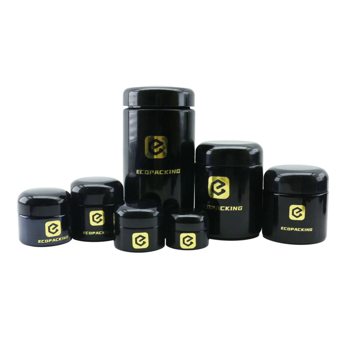 In Stock Black Glass Jar 5g 15g 30g 50g 100g 200g 250g 500g 1000g UV Dark Violet Glass Jar Smell Proof Refillable Cream Jar - 图片 2