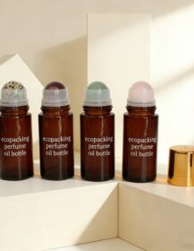 Essential Oil Use Pink Roller Ball Fitments for 50ml Roll on Bottle with Gemstone Roller Ball