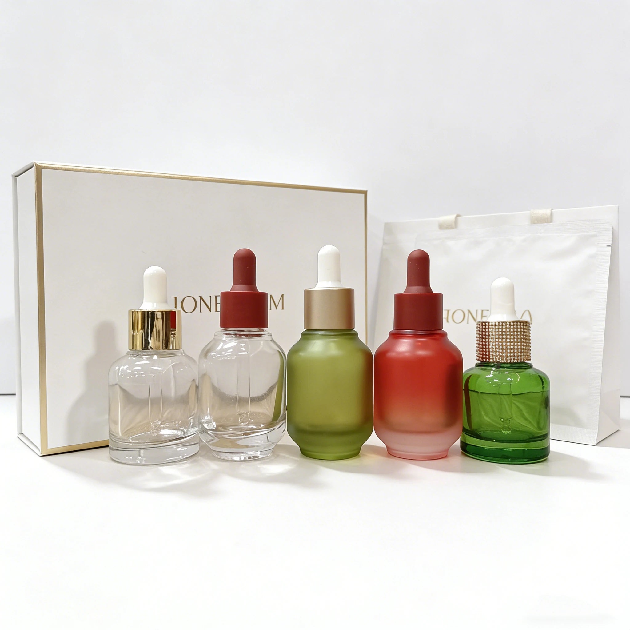 OEM Luxury Empty 30ml Frosted Glass Face Oil Serum Bottle Packaging 1oz Cosmetic Essential Oil Dropper Bottle for Skincare - 图片 3