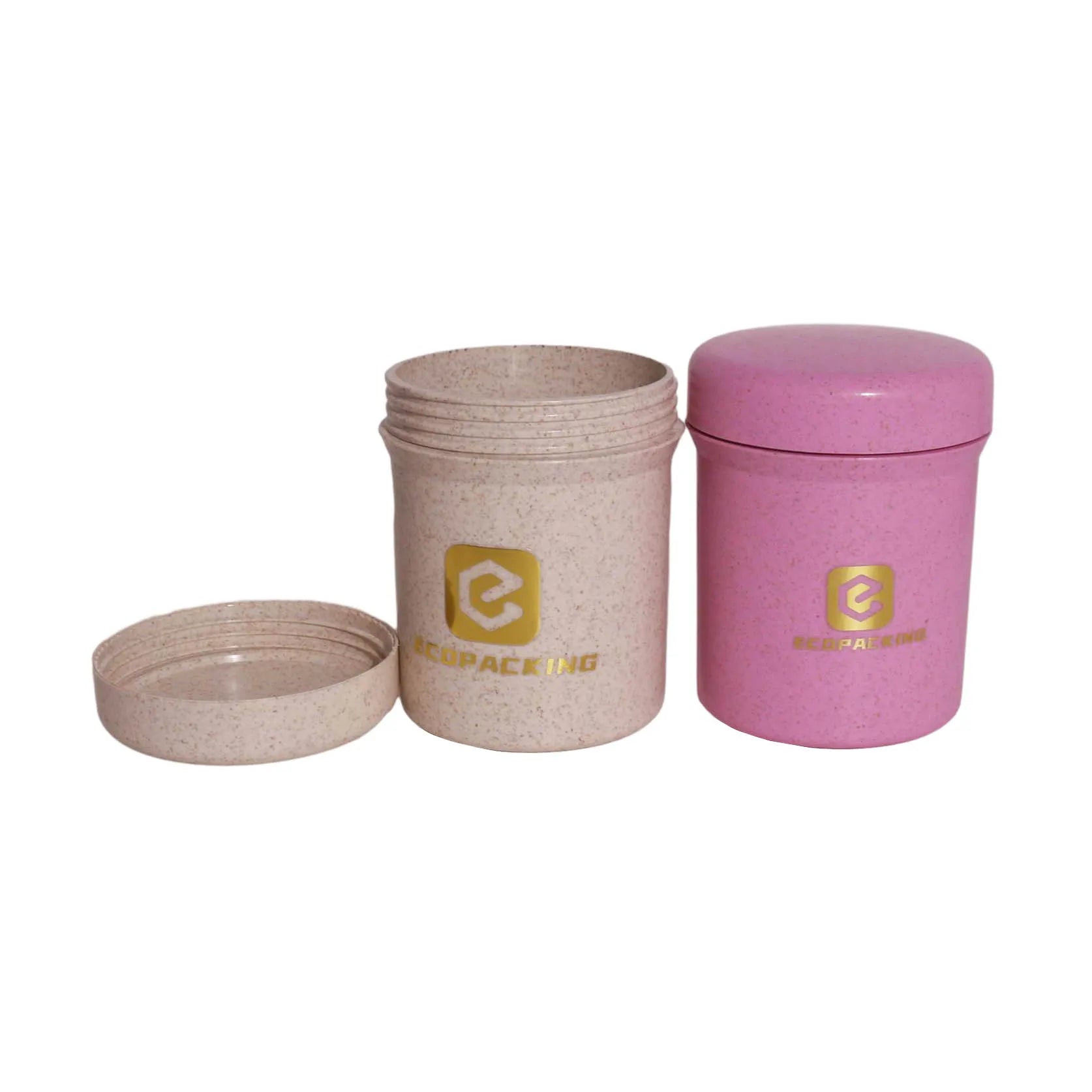 Wheat Straw Plastic Body Scrub Containers Jars 10ml 20ml 30ml 50ml 100ml 150ml 200ml 250ml with Lids for Cosmetic