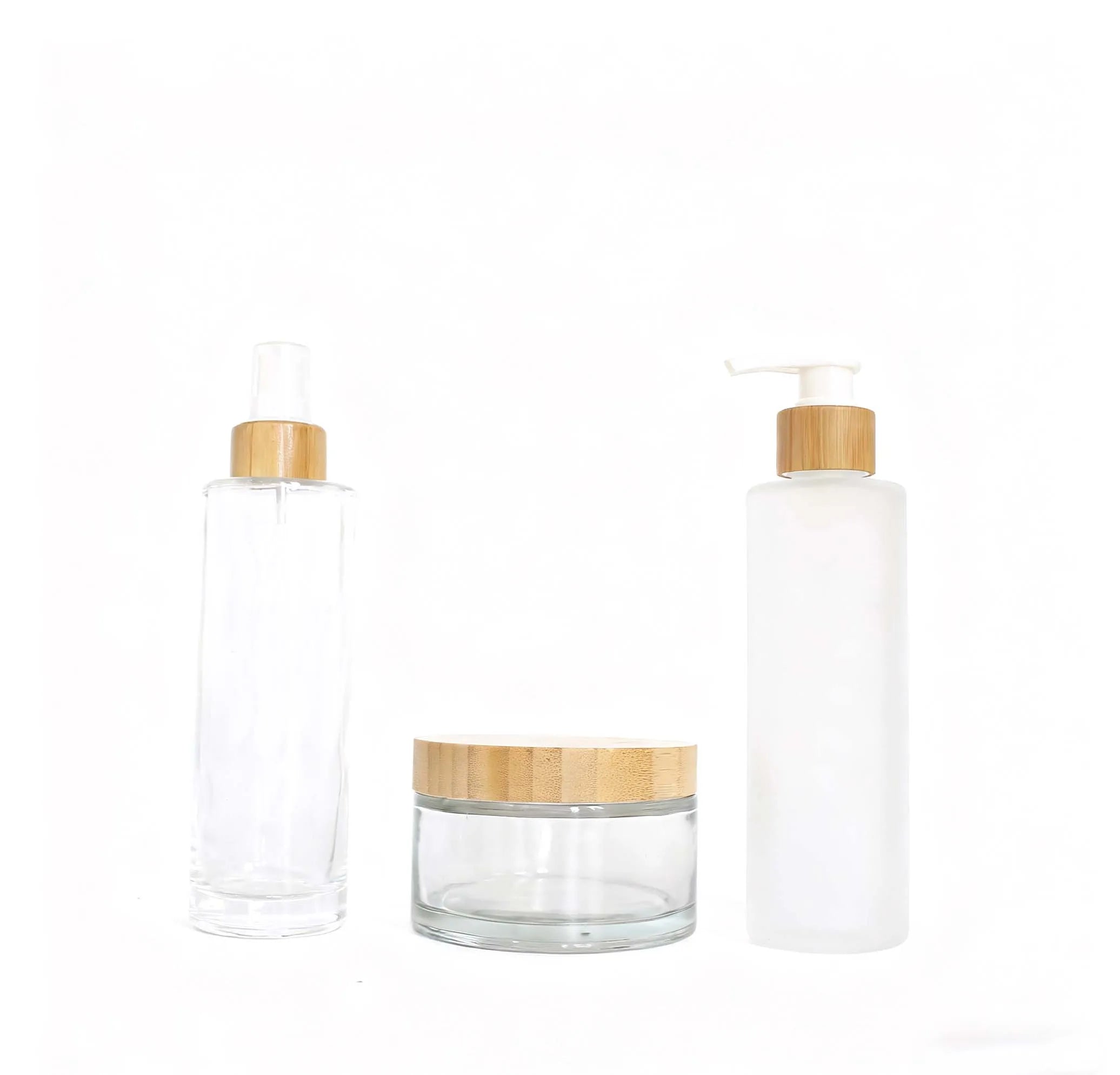 Cosmetic Skincare Packaging Frosted 200ml Lotion Pump Fine Mist Glass Spray Bottle and Jar - 图片 3
