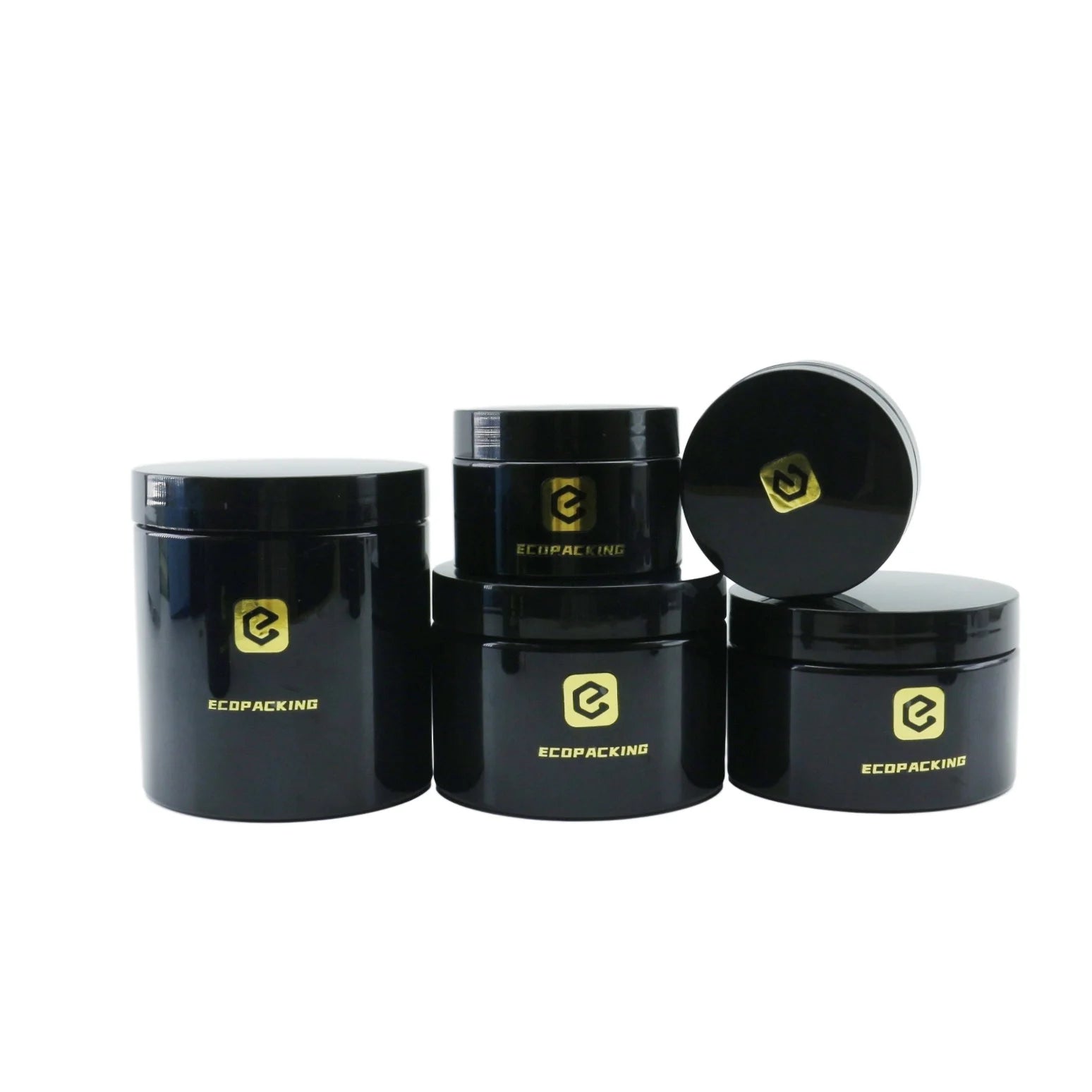 200ml 250ml 8oz Empty Cosmetic Container Frosted Black Plastic Jar with Matte Black Screw Lid for Cream Hair Gel Food Plastic - 图片 6