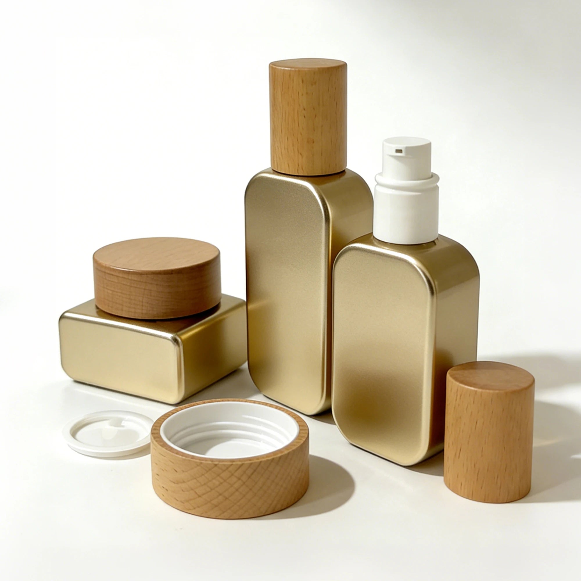 High-grade Skin Care Lotion Bottles and Cream Jars Set Gradient Orange Glass Lotion Pump Foundation Face Cream Cosmetic 888J