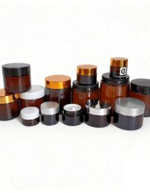 Empty 5g 10g 15g 20g 30g 50g 60g 100g Eco Friendly Cosmetic Jars Body Butter Amber Glass Jar with Lid for Cream M888