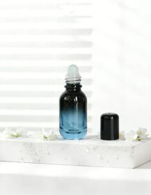 Empty Glass Roller Bottles with Glass Steel Ball 10ml 30ml 50ml Blue Gradient Bottles for Essential Oil Aromatherapy