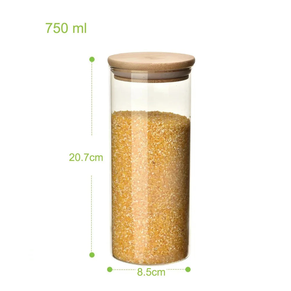 Transparent Glass Container Flip Top Lid Eco Friendly Microwave Safe Airtight Storage for Cookies Tea Coffee Spices Giveaways