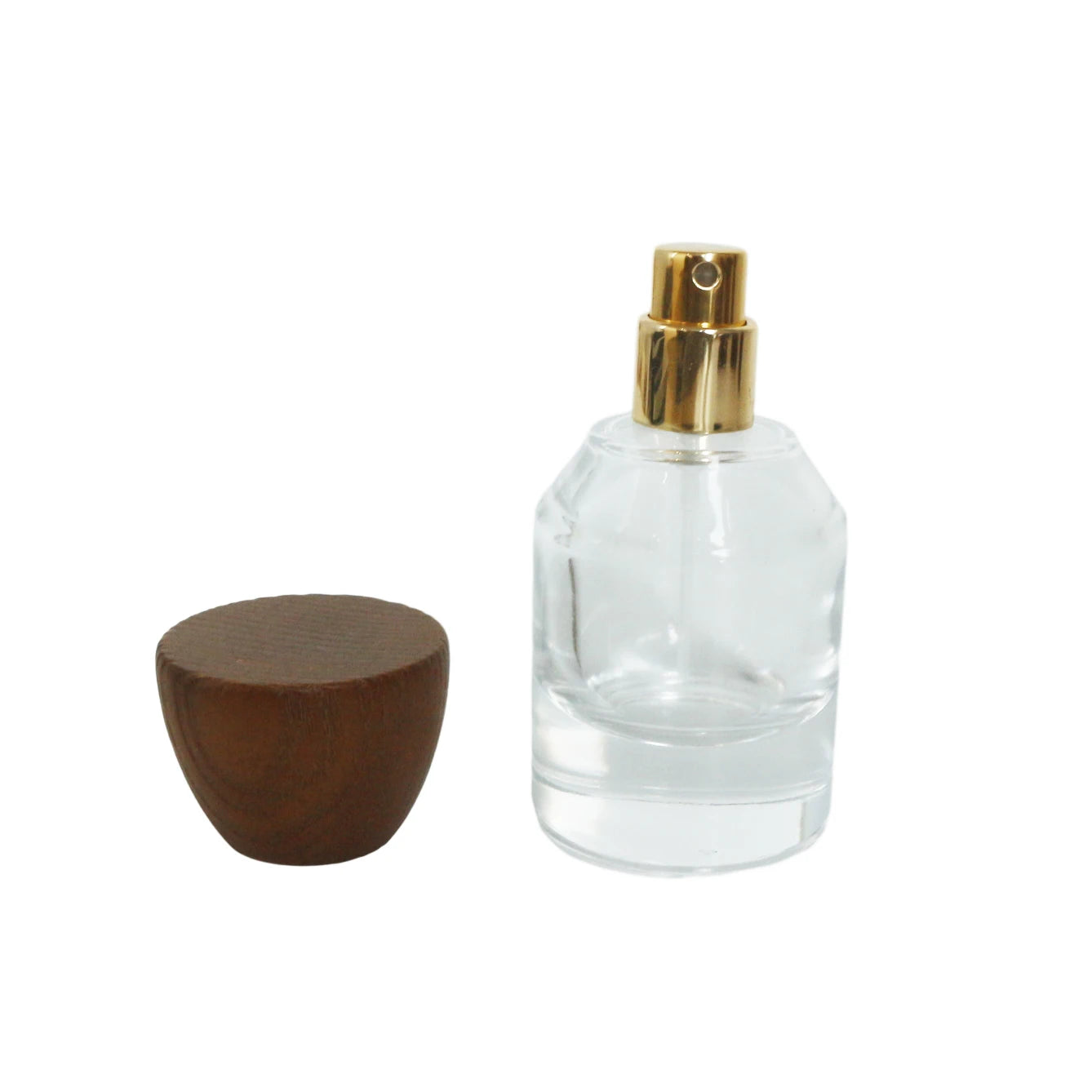 Luxury 30ml 50ml Walnut Wood Cap Custom Empty Perfume Bottle with Box Packaging Fine Mist Sprayer - 图片 5