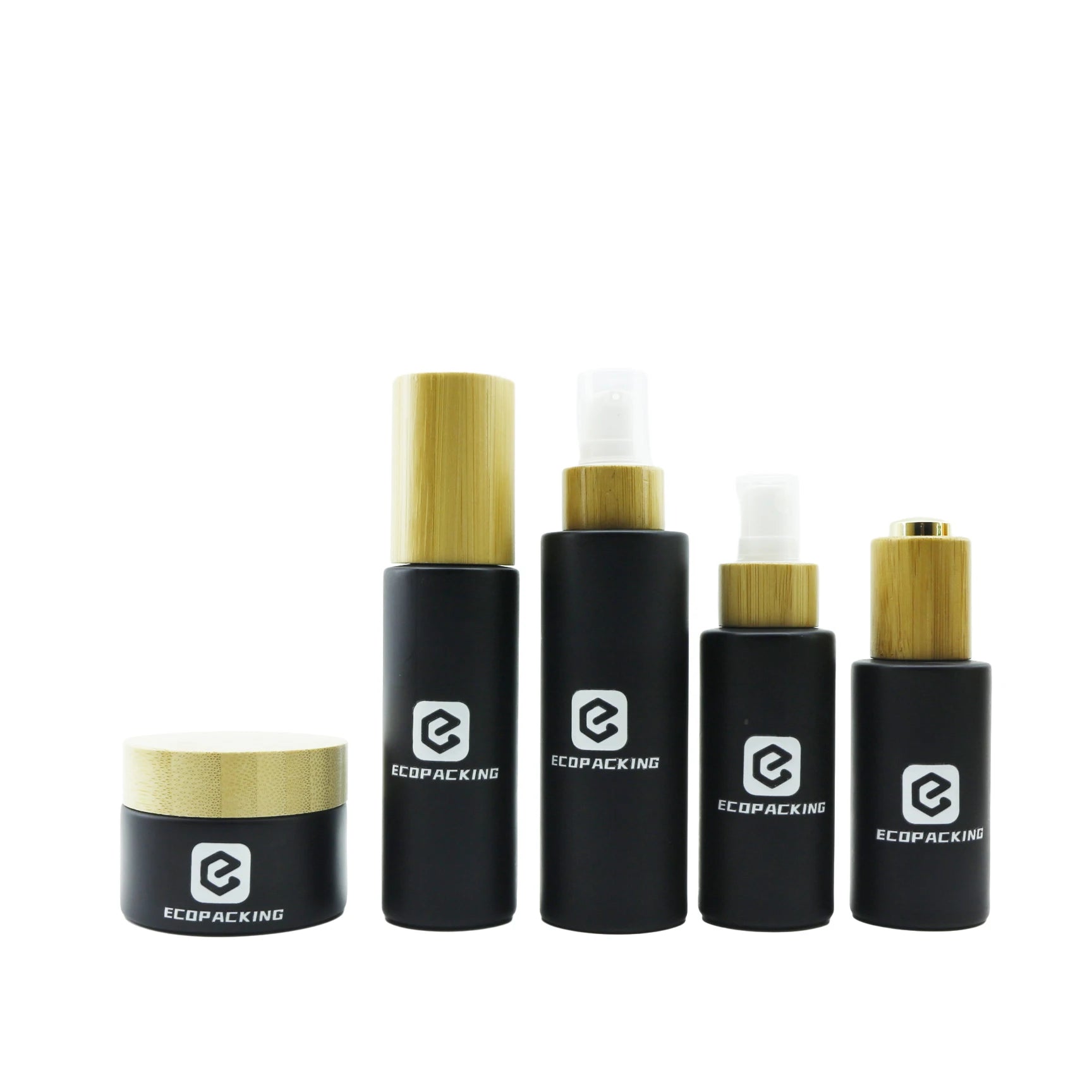 20ml 30ml 50ml 100ml 150ml 200ml Cosmetic Matte Black Glass Pump Bottle Bottle Lotion Hair Oil Package - 图片 3