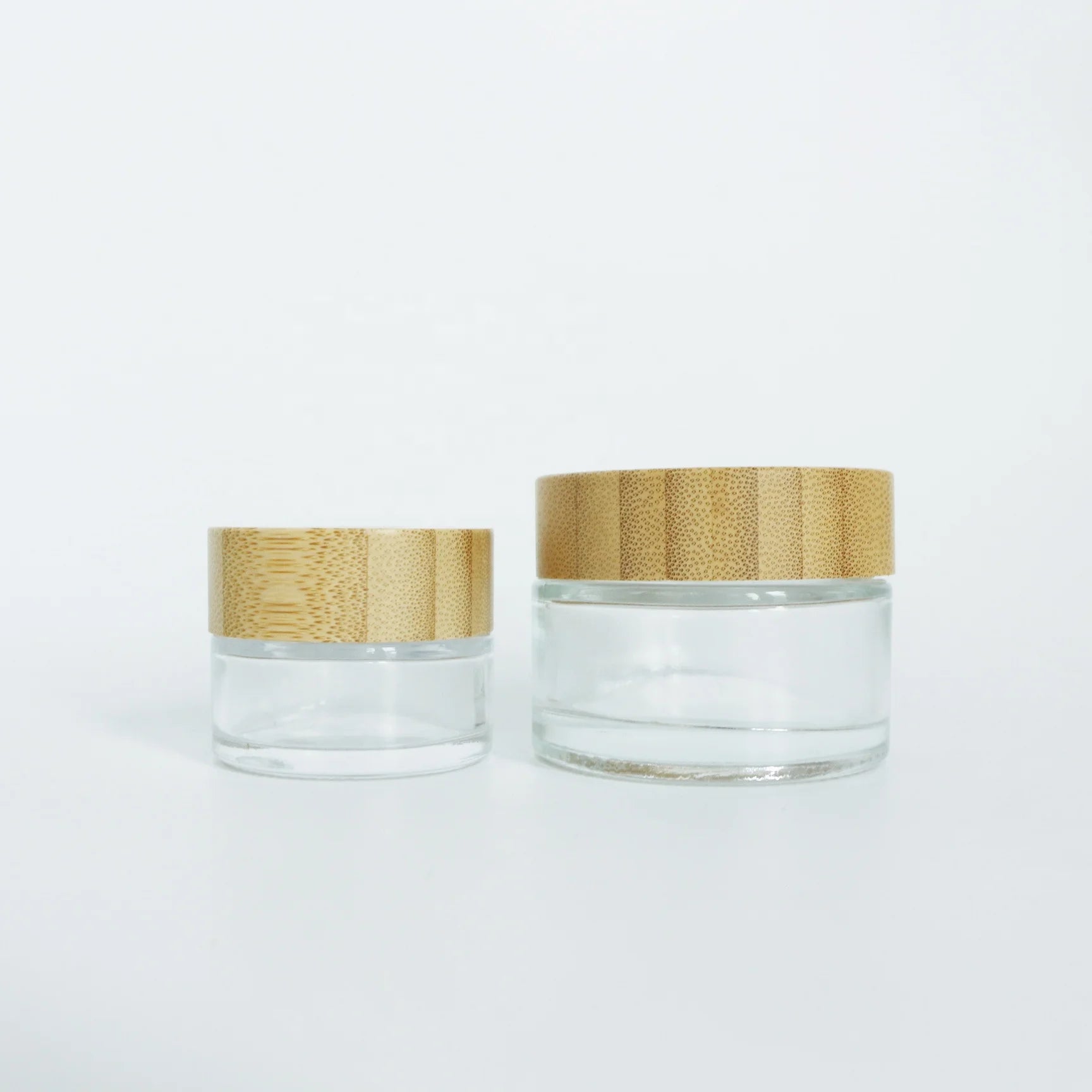 5ml 10ml 15ml 30ml 50ml 100ml 200ml Empty Luxury Custom Glass Jars with Bamboo Lids for Cosmetics Cream Beard Balm - 图片 4