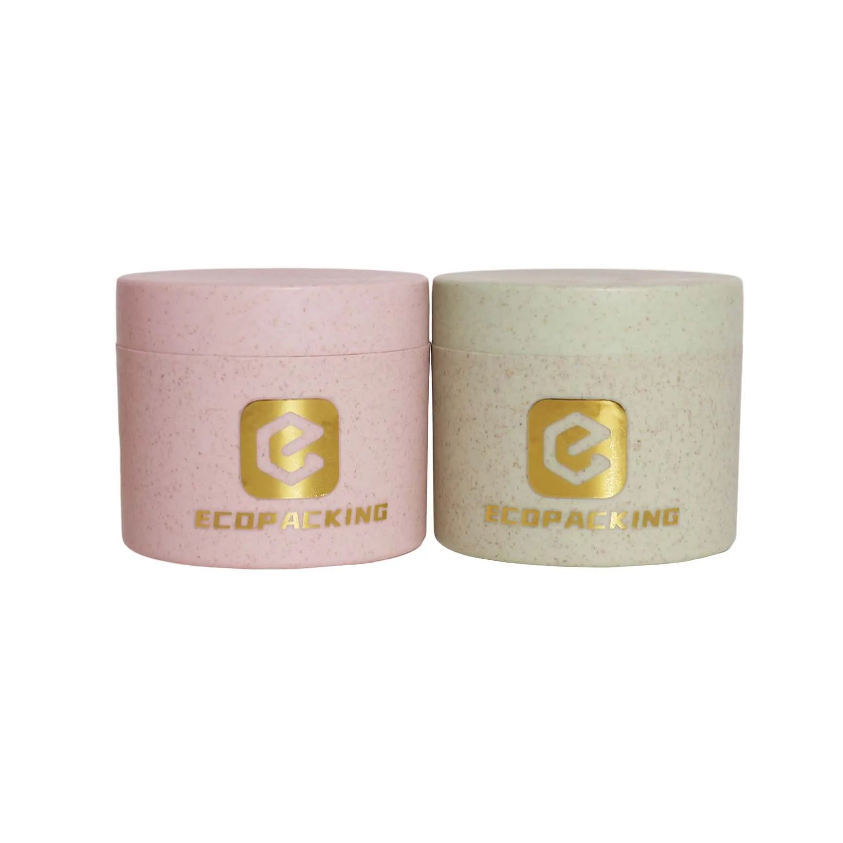 10g 20g 30g 50g 100g 150g 200g 250g Beige Wheat Straw Plastic Cosmetic Cream Jars with Lids - 图片 2