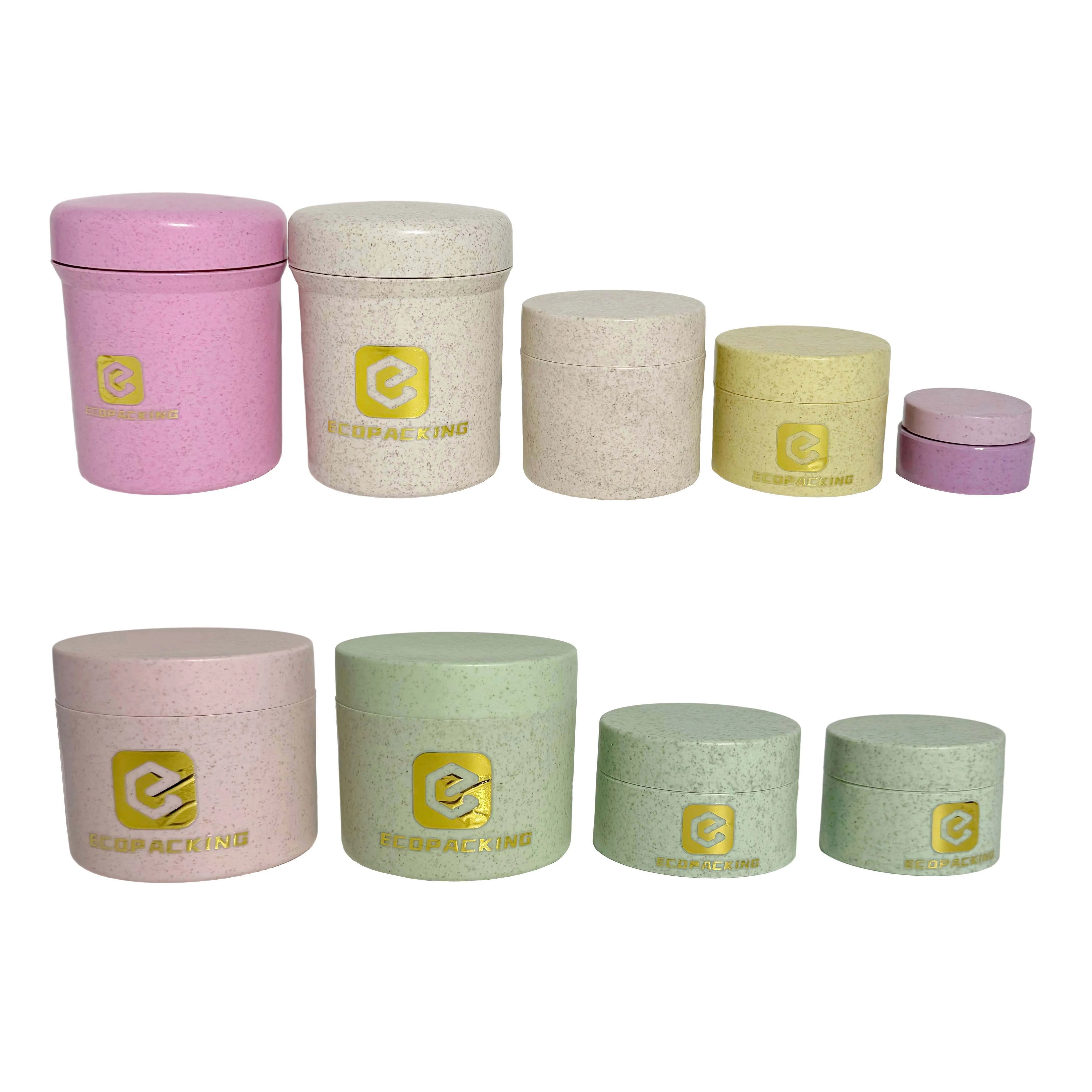 Biodegradable Plastic Cosmetic Jars 10ml 15ml 20ml 30ml 50ml 100ml 150ml 200ml 250ml Wheat Straw Container for Skin Care Cream - 图片 6