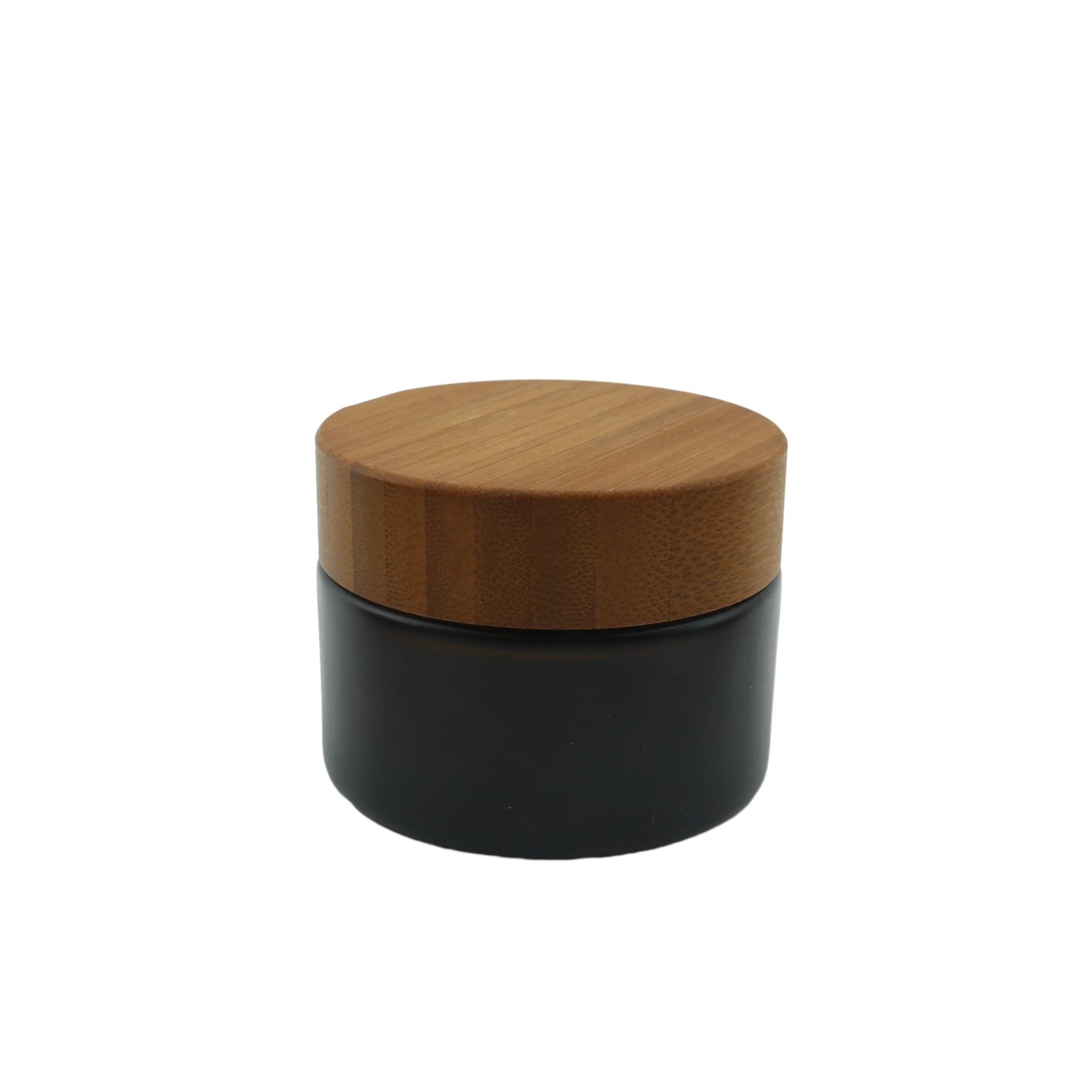 Frosted Black Glass Jar 200g 150g 100g Glass Cosmetic Jars 50g 30g 15g Glass Jar with Bamboo Lid for Face Cream