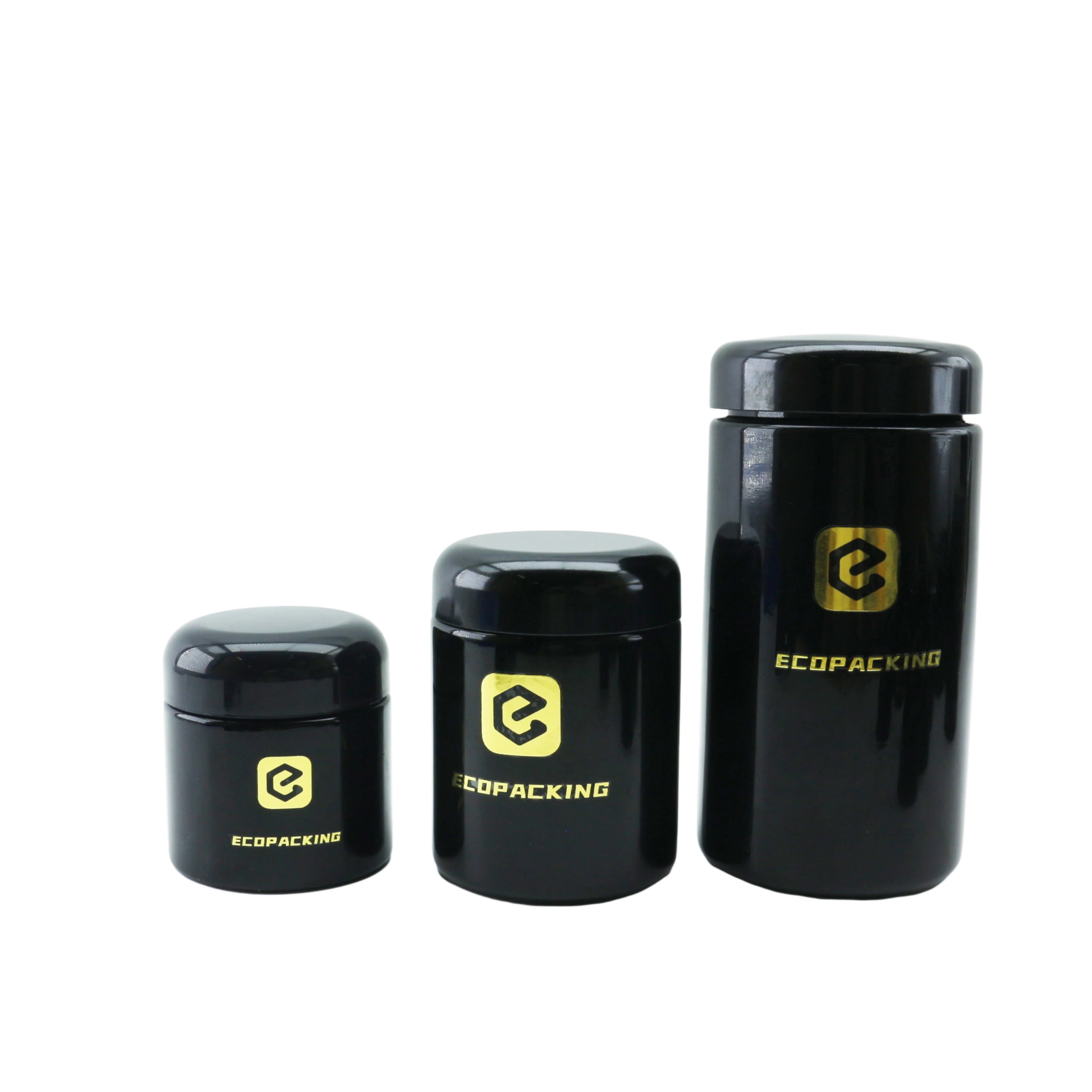 Super Cheap 5g 15g 20g 30g 50g 100g 200g 250g 500g 1000g UV Black Dark Violet Glass Jar with Lid B888 - 图片 5