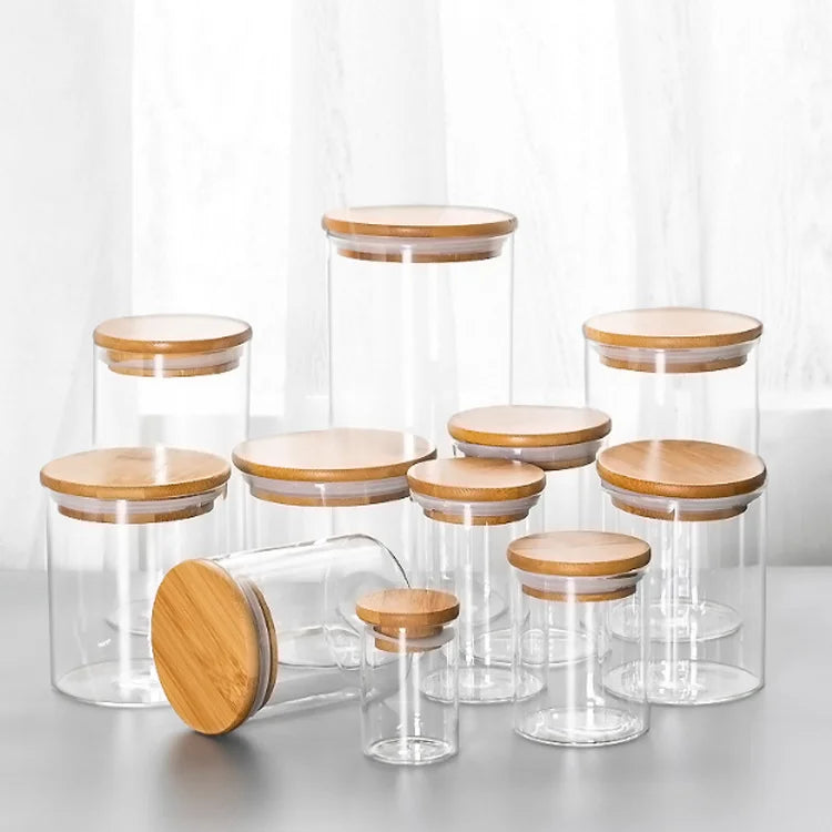 Empty 6oz Massage Glass Candle Jar Heat Resistance High Brosilicone Candle Jars With Bamboo Lids