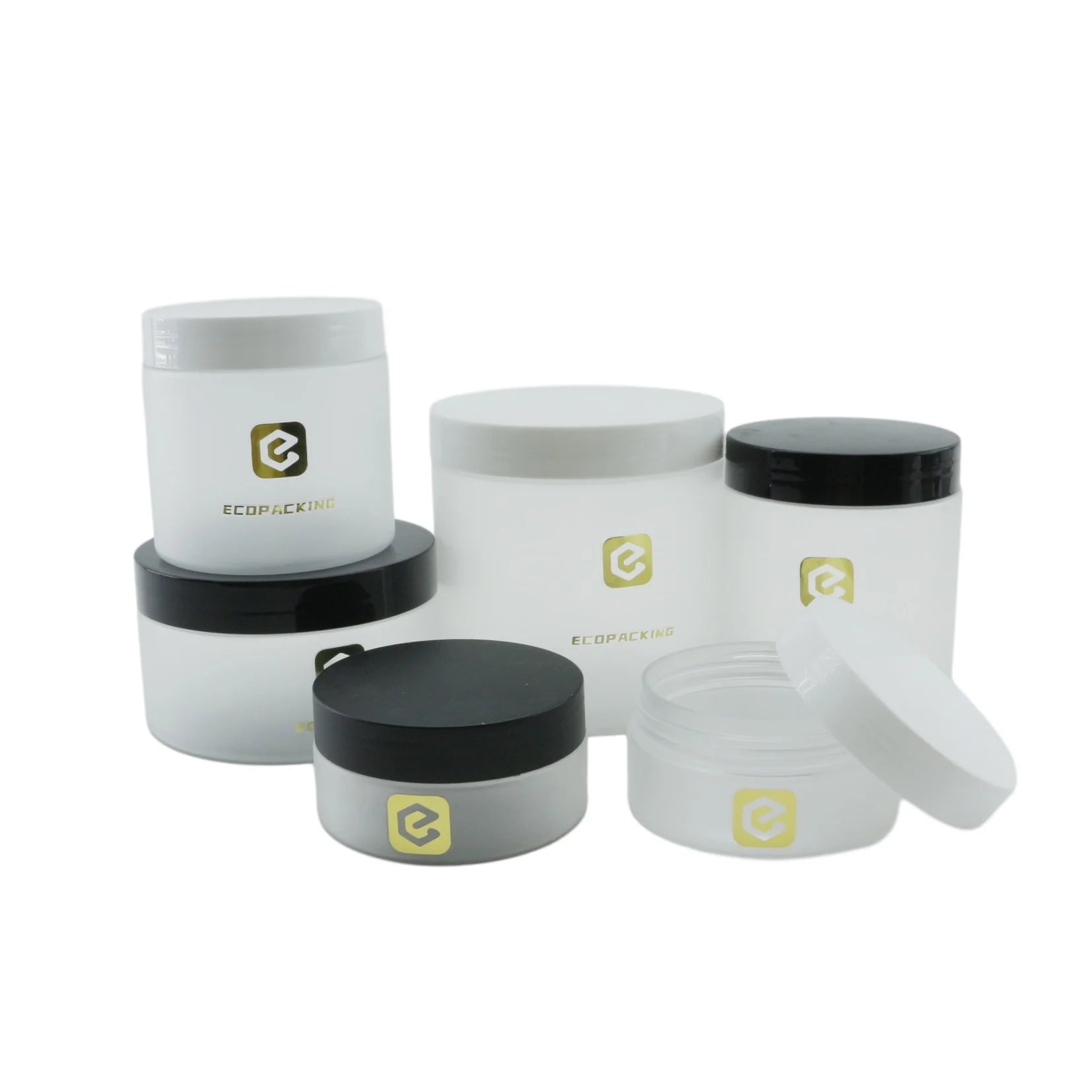 100ml 200ml 250ml 300ml Wide Mouth Amber Black PET Plastic Cosmetic Cream Body Butter Lotion Jar With Aluminum Screw Lid A888 - 图片 5