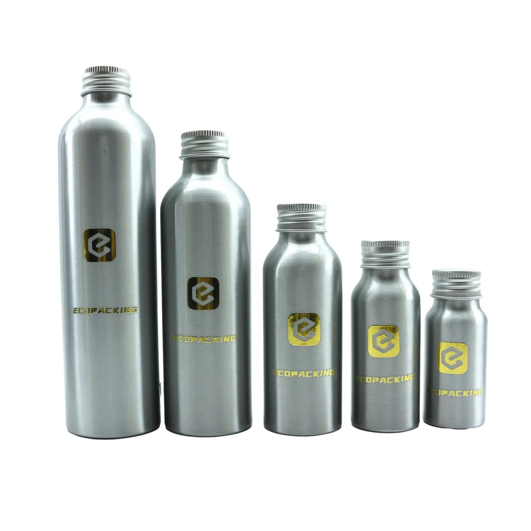 Wholesale 50ml 100ml 250ml 500ml Empty Aluminum Water Bottles Cosmetic Silver Aluminum Bottle With Screw Lid