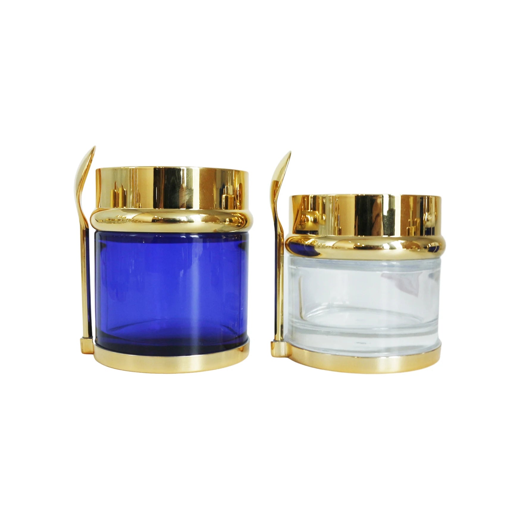 Luxury High-End 30ml 50ml 80ml Round Glass Cosmetic Cream Jars with Spatula Spoon for Eye Cream Mascara Skin Care Serums - 图片 4