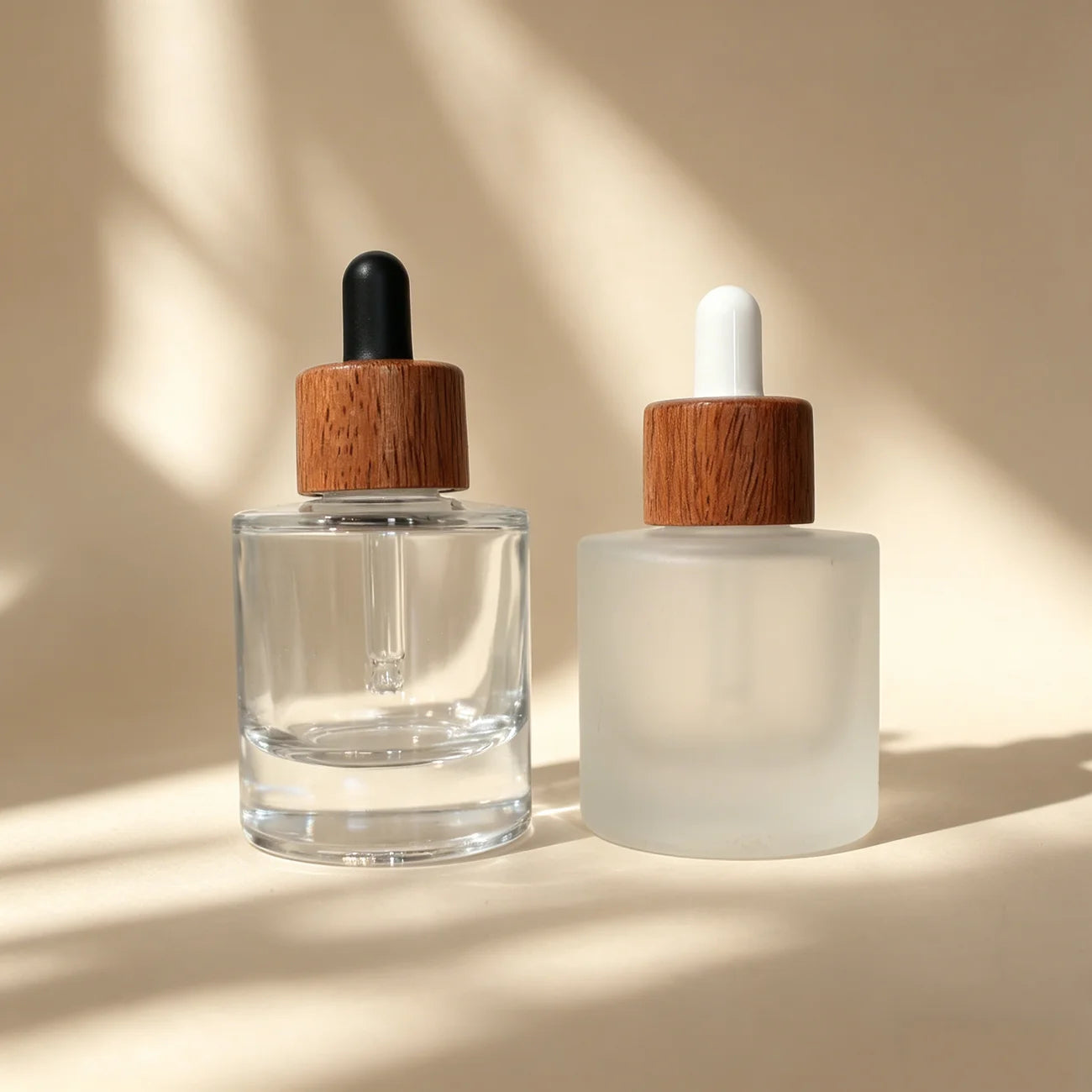 Luxury Custom Color Skincare Packaging 15ml 30ml 50ml Eye Hair Oil Wood Dropper Bottle with Pipette - 图片 5