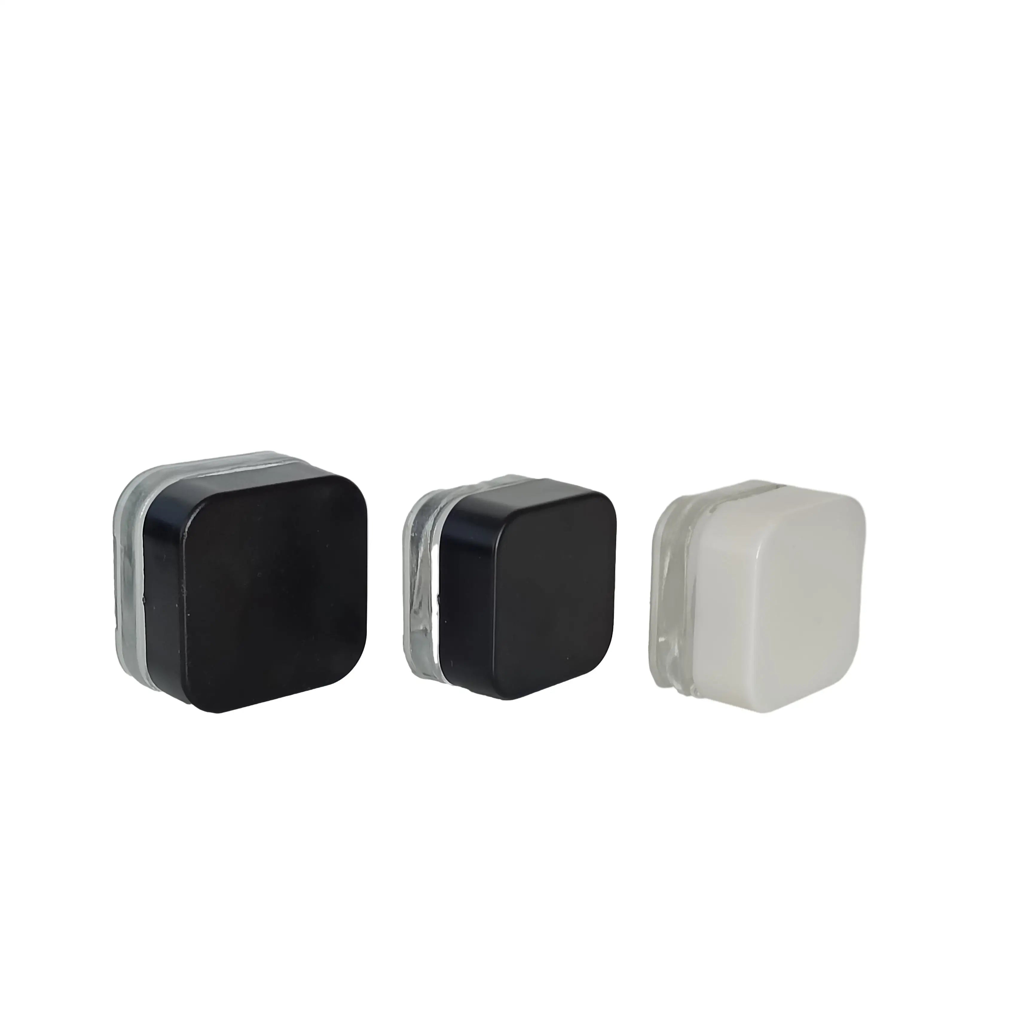 3ml 5ml 7ml 9ml White Black Porcelain Custom square Round Divider Two Compartment Concentrate Jars with CRC Lid - 图片 5