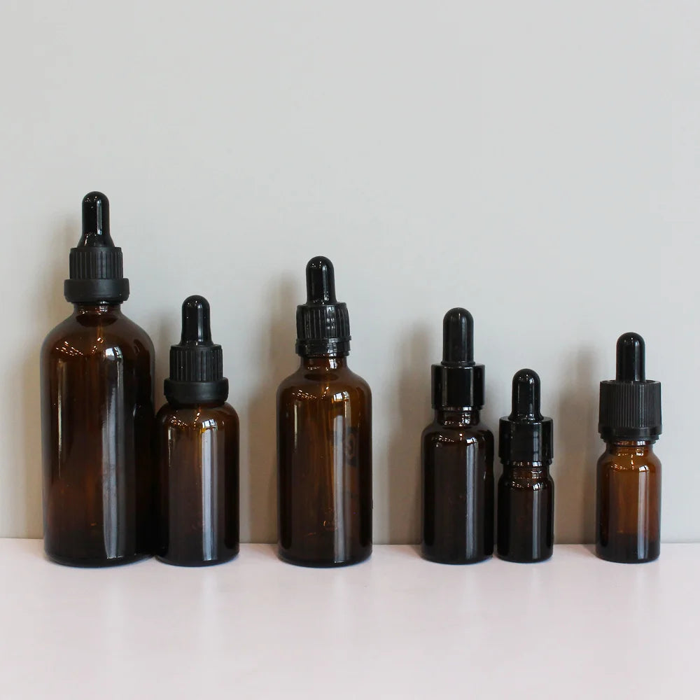 Stock 10ml 15ml 30ml 50ml 100ml Amber Glass Dropper Essential Oil Bottle for Serum - 图片 7