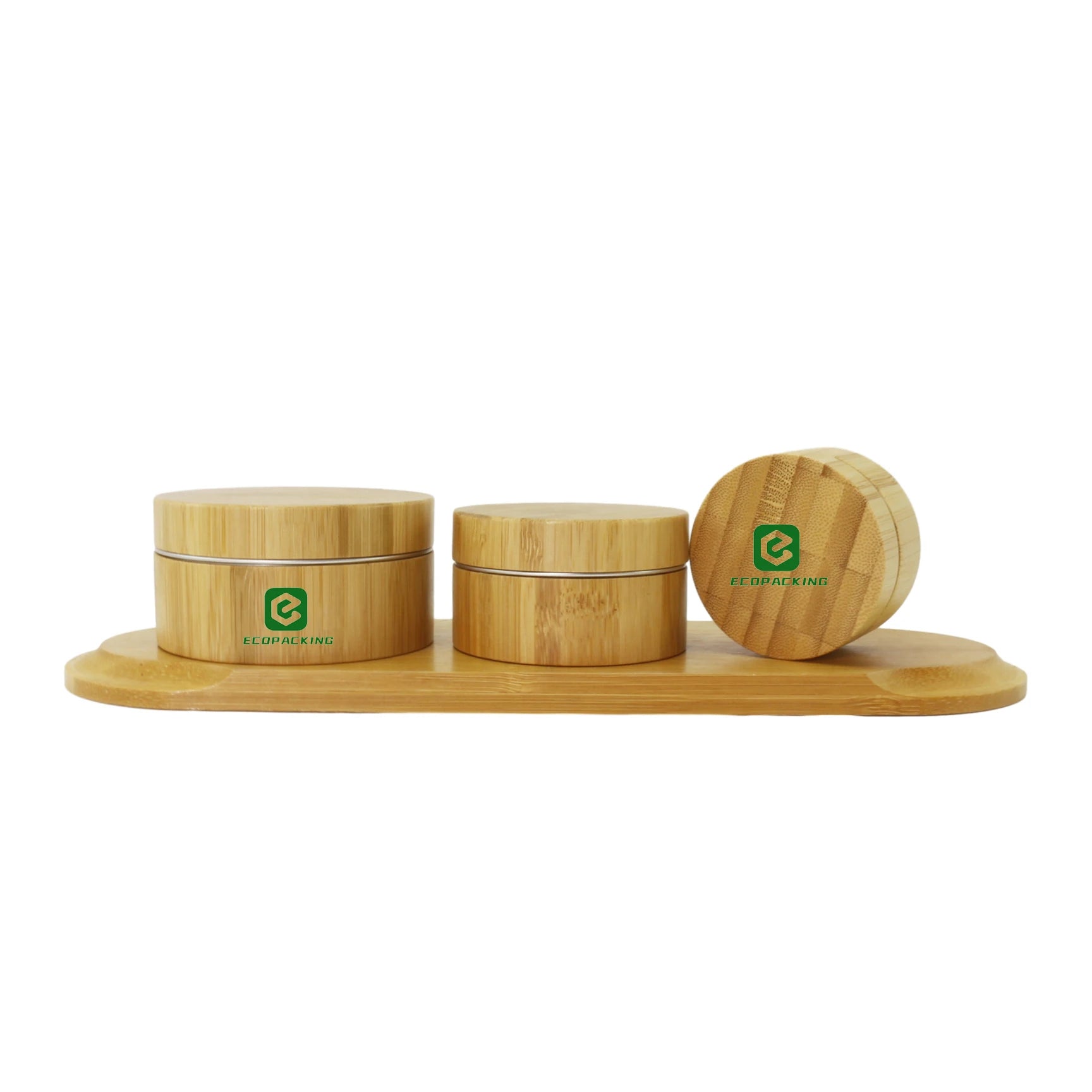 Hot Sale Cosmetic Bamboo Wooden Facial Cream Container with Aluminum Inner Cosmetics Jar - 图片 4