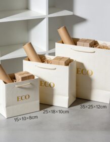 Eco-Friendly Biodegradable Custom Size Paper Gift Bags for Supermarket Food Retail Cosmetic & Jewelry Packaging