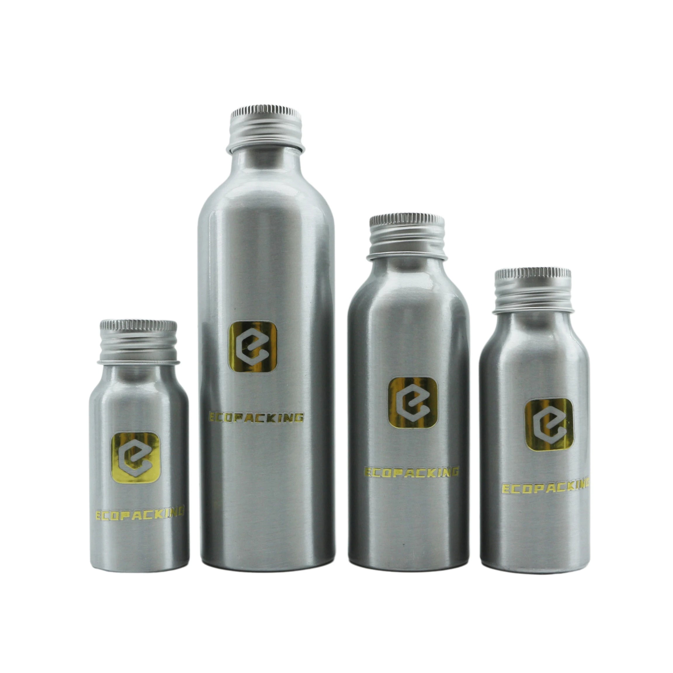 Food Grade Cosmetic Liquid Oil Aluminum Bottle With Screw Aluminium Lid for Essential Oil