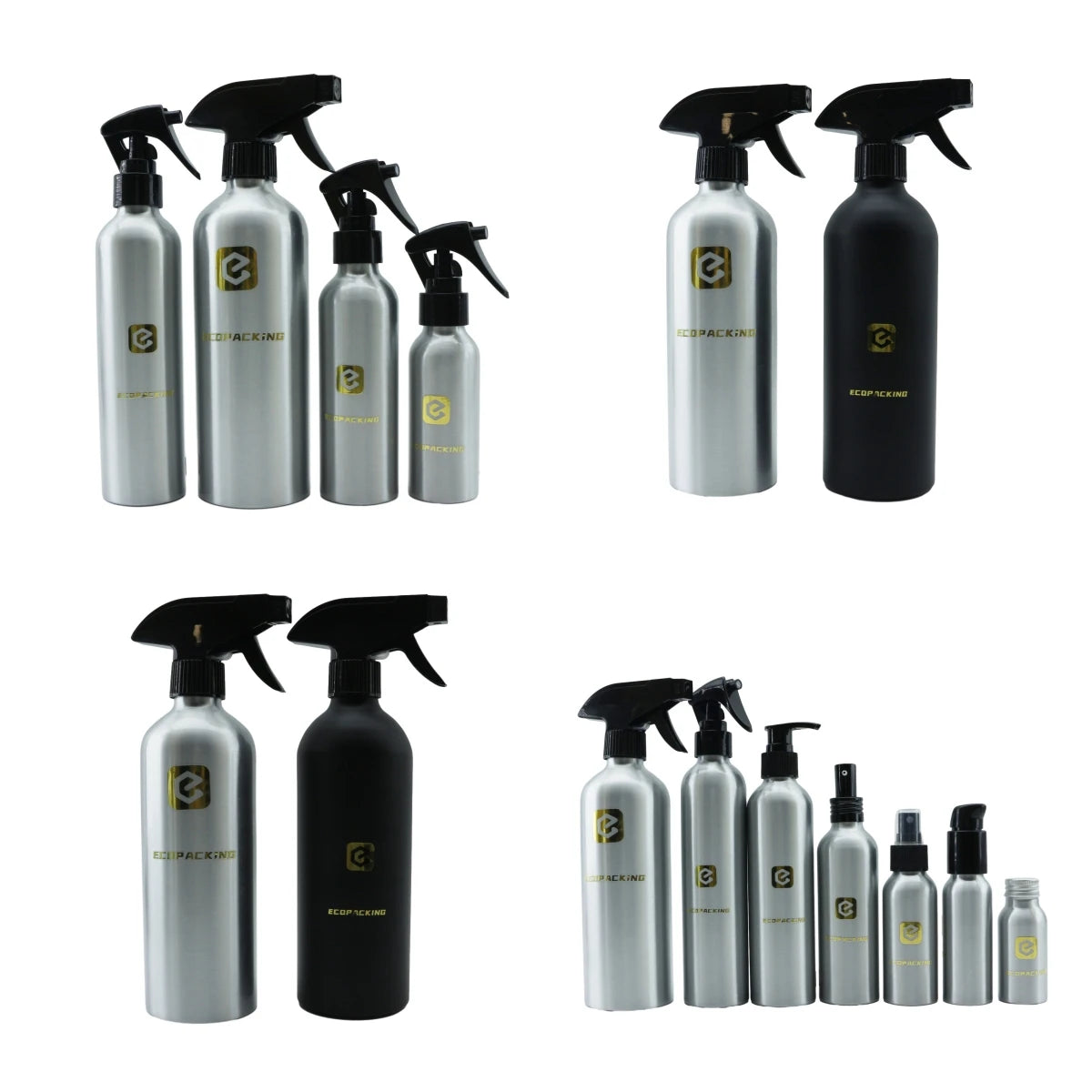 30ml-1000ml Aluminum Pump Bottle Matt Black/Custom Color Pump for Personal Care Liquid Soap