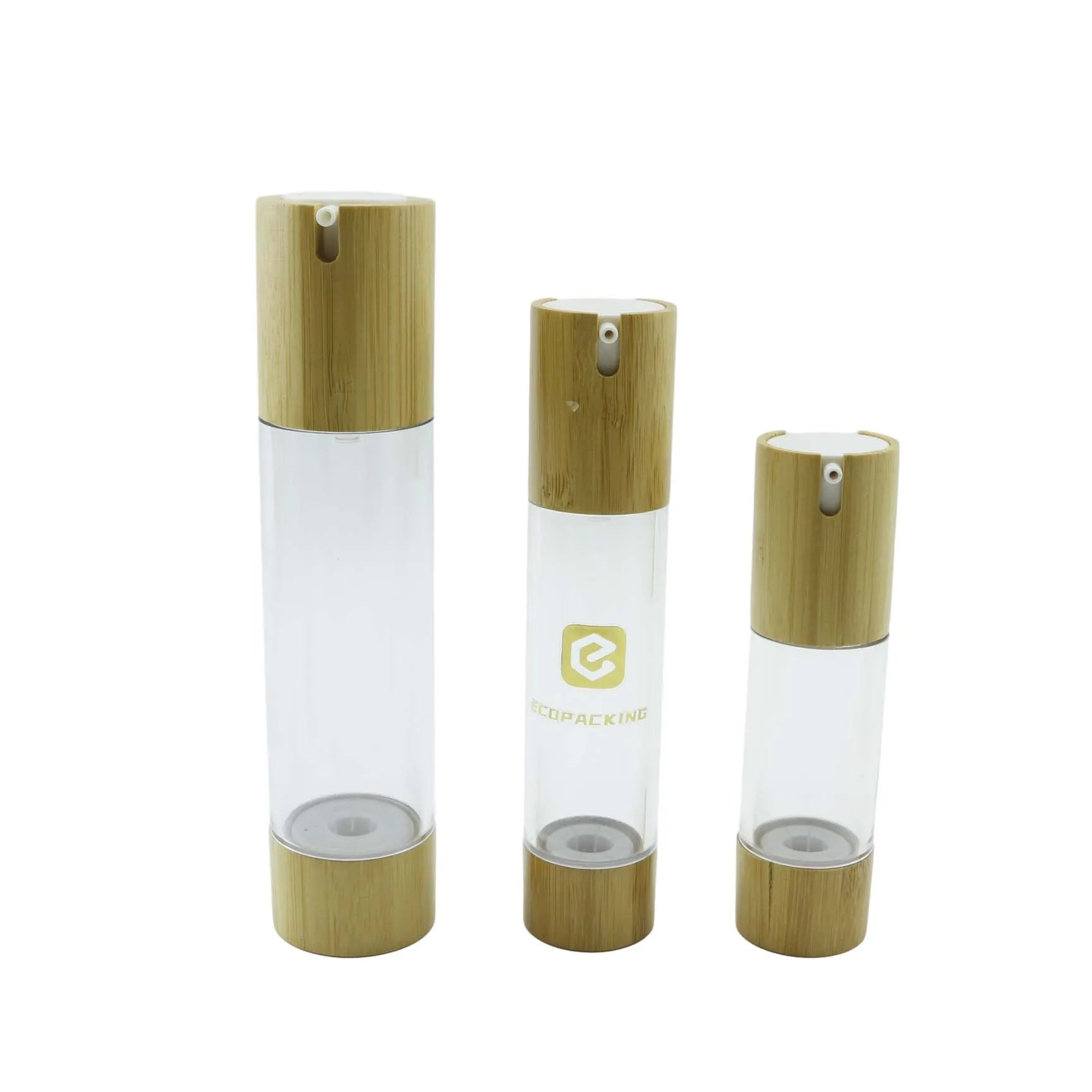 Customized Design Eco-friendly 15ml 30ml 50ml Sprayer Cream Bamboo Airless Lotion Shampoo Bottles Pump Cosmetic Packaging - 图片 2