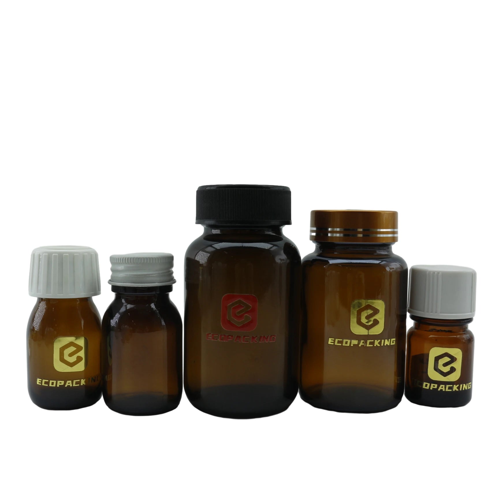 100ml clear Frosted Food Grade Supplement Food Grade Glass Bottle for 60pcs Capsules with Lid Custom OEM - 图片 4