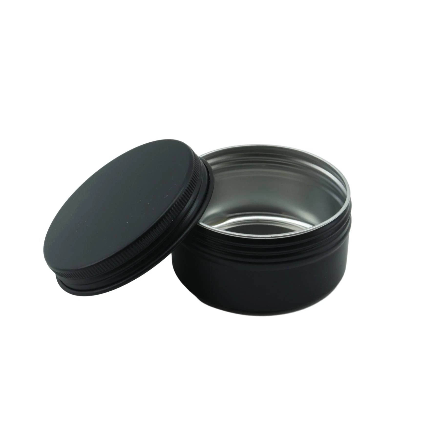 15ml 30ml 50ml 60ml 80ml100ml Matte Black Round Aluminum Cream Jar for Cosmetic - 图片 5