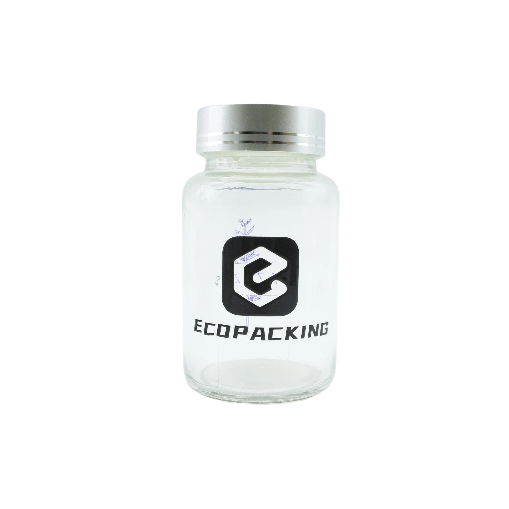100ml clear Frosted Food Grade Supplement Food Grade Glass Bottle for 60pcs Capsules with Lid Custom OEM - 图片 2