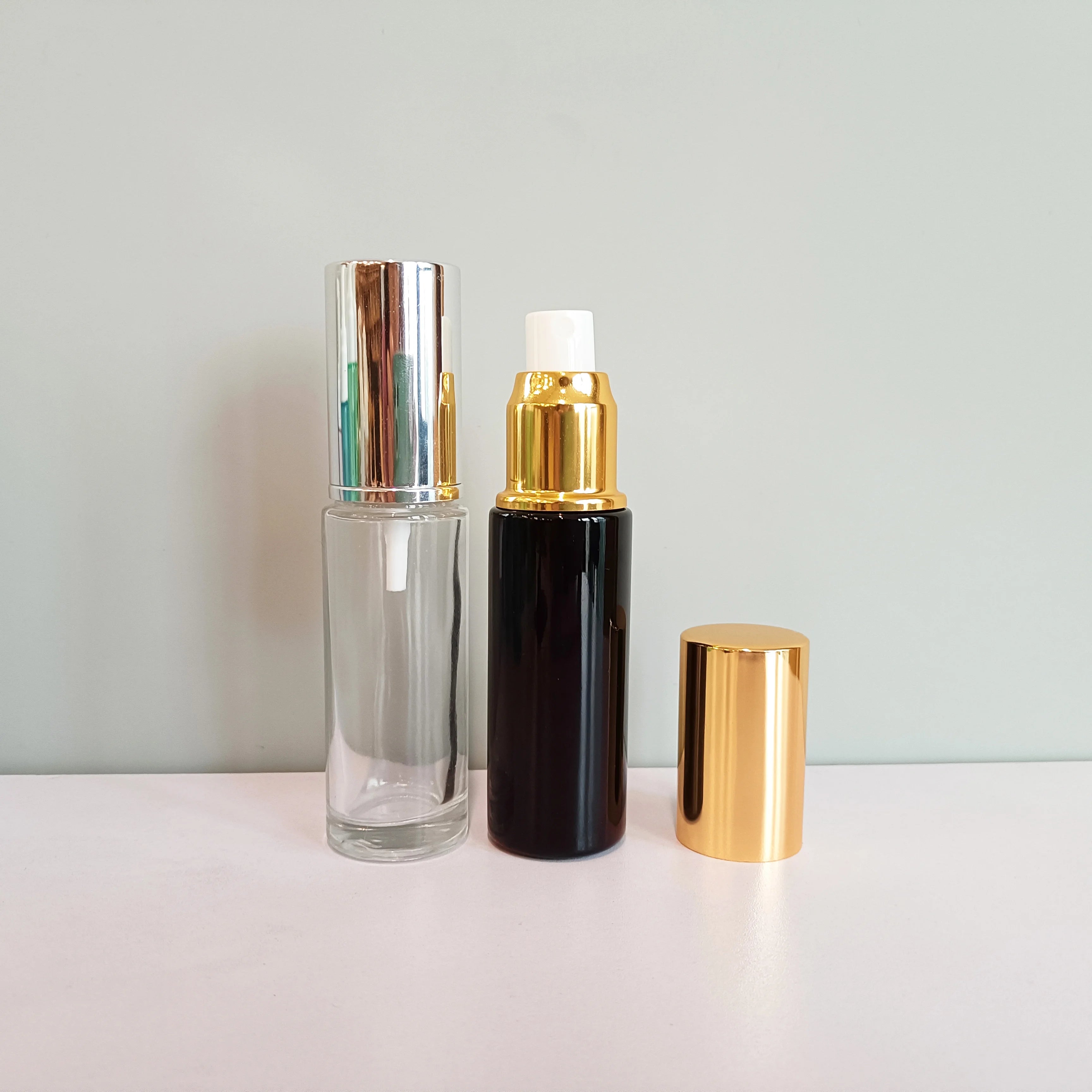 High End 30ml 50ml Black Glass Cosmetic Oil Spray Bottle with Gold Mist Sprayer for Perfume Essential Oil Container - 图片 4