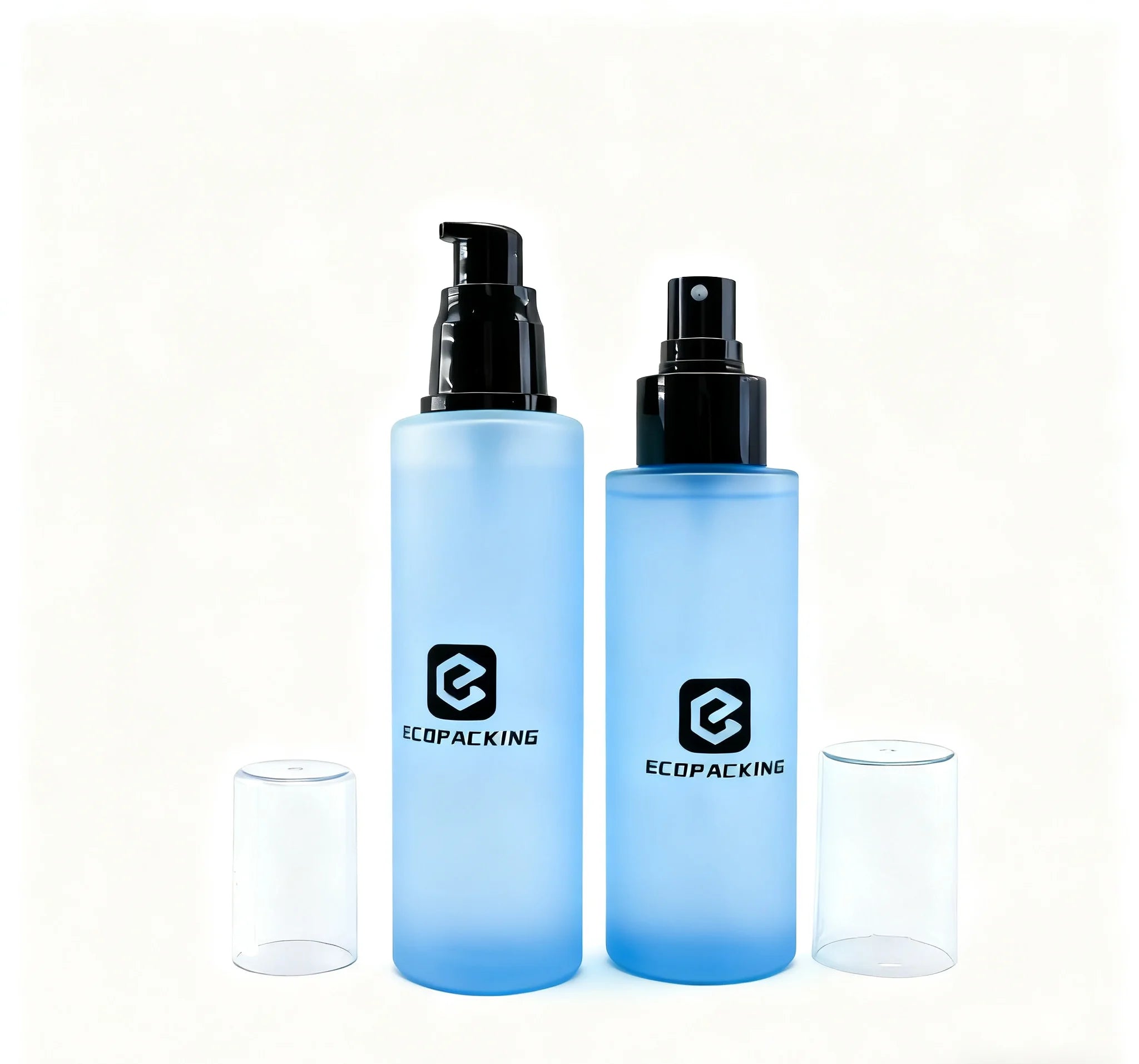 Customized Cosmetics Set Bottle 30ml 100ml 50g Dropper Oil Bottle with Pump Head Glass Bottle
