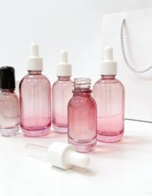 Multi Size Custom Logo Empty 10ml 30ml 50ml Thick Bottom Blue Gradient Glass Dropper Bottle for Skin Care