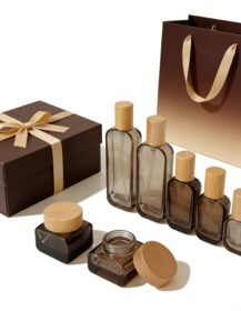 New Design 30ml 50ml 100ml square Shape Glass Lotion Bottle 30g 50g Face Cream Jar Skincare Packaging Set