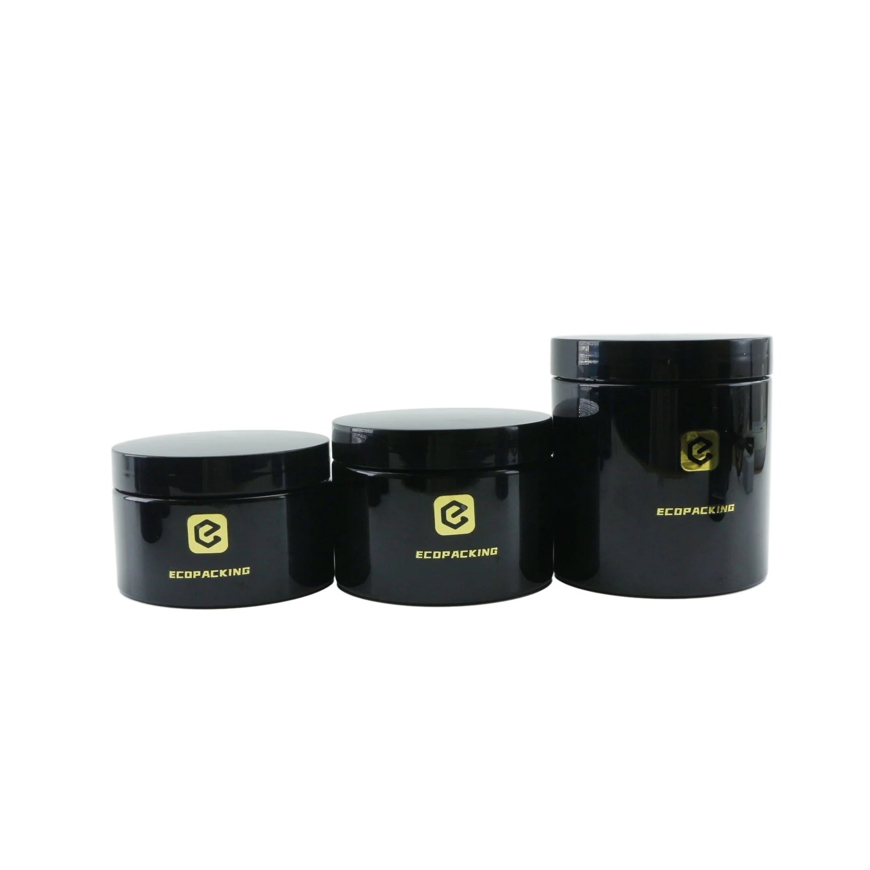 100ml 200ml 250ml 300ml Wide Mouth Amber Black PET Plastic Cosmetic Cream Body Butter Lotion Jar With Aluminum Screw Lid A888 - 图片 4