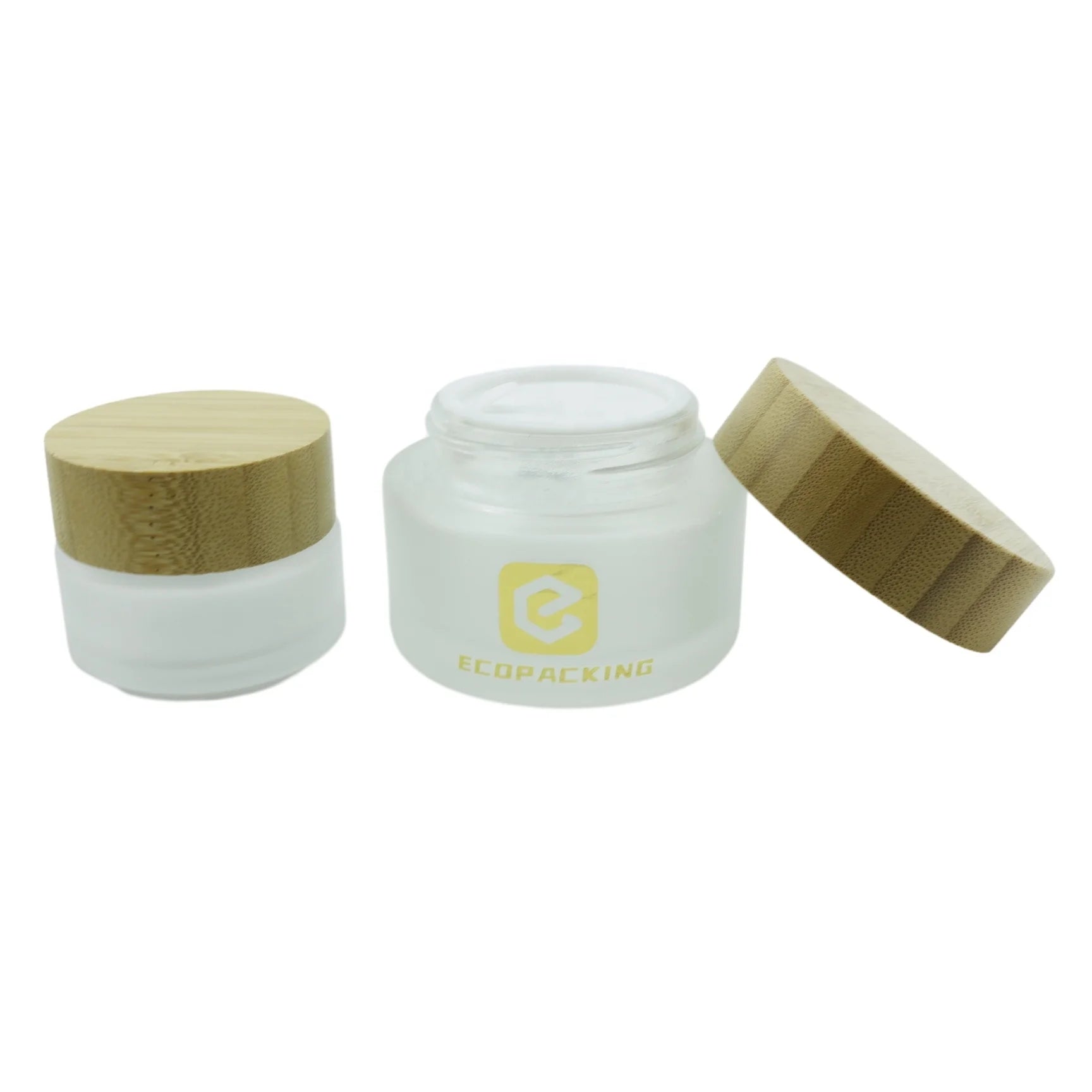 Hot Sale 5ml 15ml 30ml 50ml 100ml 200ml Glass Face Cream Jar with Bamboo Lid - 图片 4