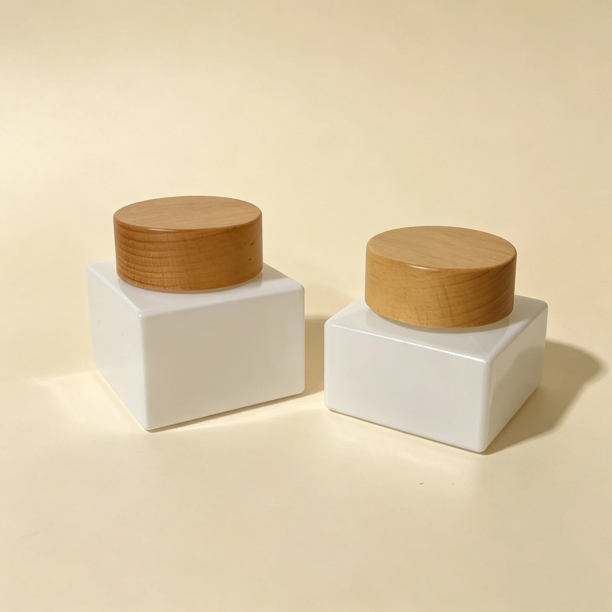 Empty Luxury Wooden Lid Glass Cosmetic Lotion Serum Bottle square 20ml 30ml 50ml 100ml 120ml - 图片 5