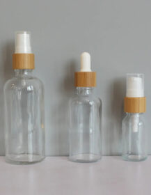 Cosmetic Skin Care 5ml 10ml 15ml 20ml 30ml 50ml 100ml clear Glass Dropper Bottles Essential Oil Bottle with Bamboo Dropper Spray