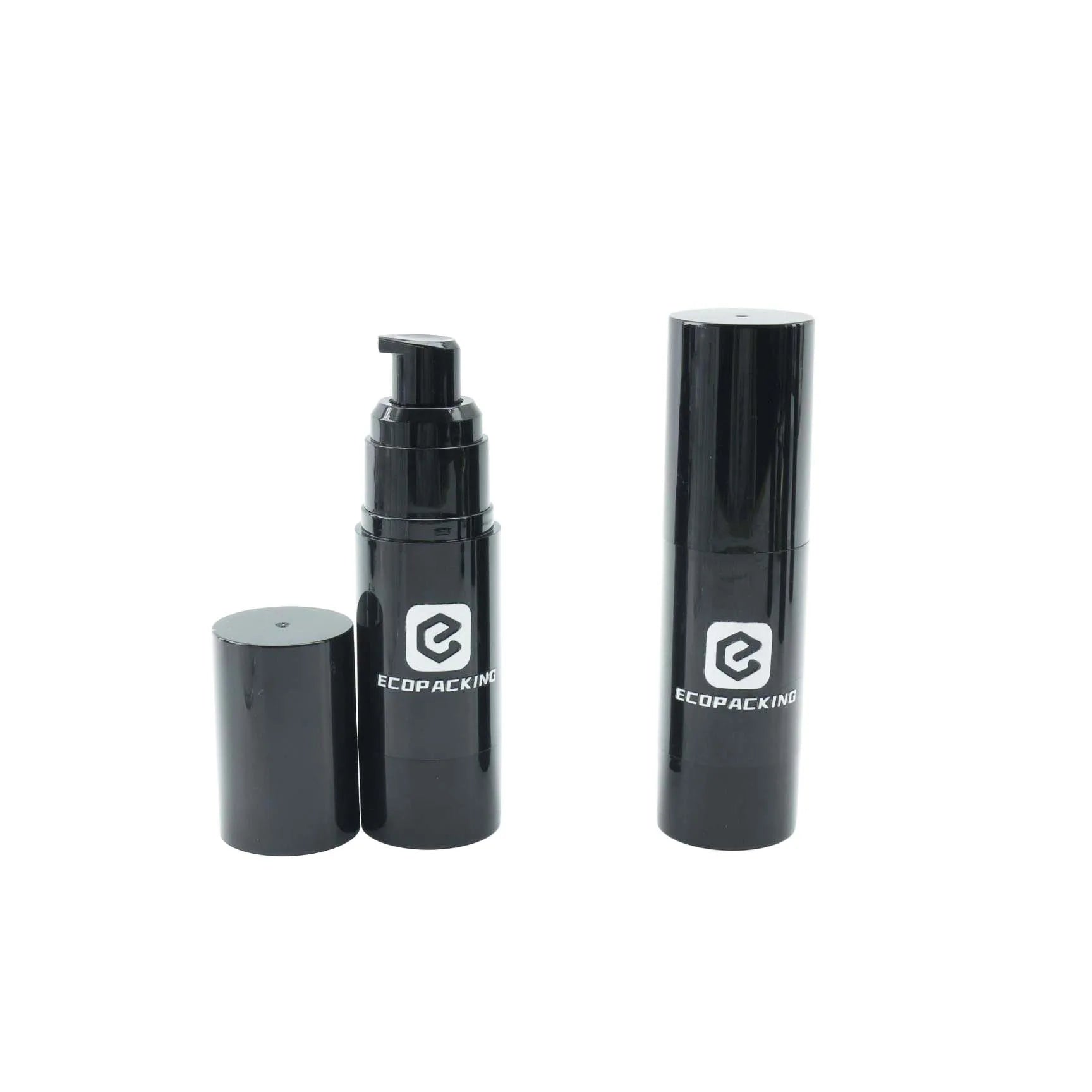 Luxury 15ml 30ml 50ml Black Airless Pump Bottle Customized Face Serum Skin Care Packaging - 图片 3