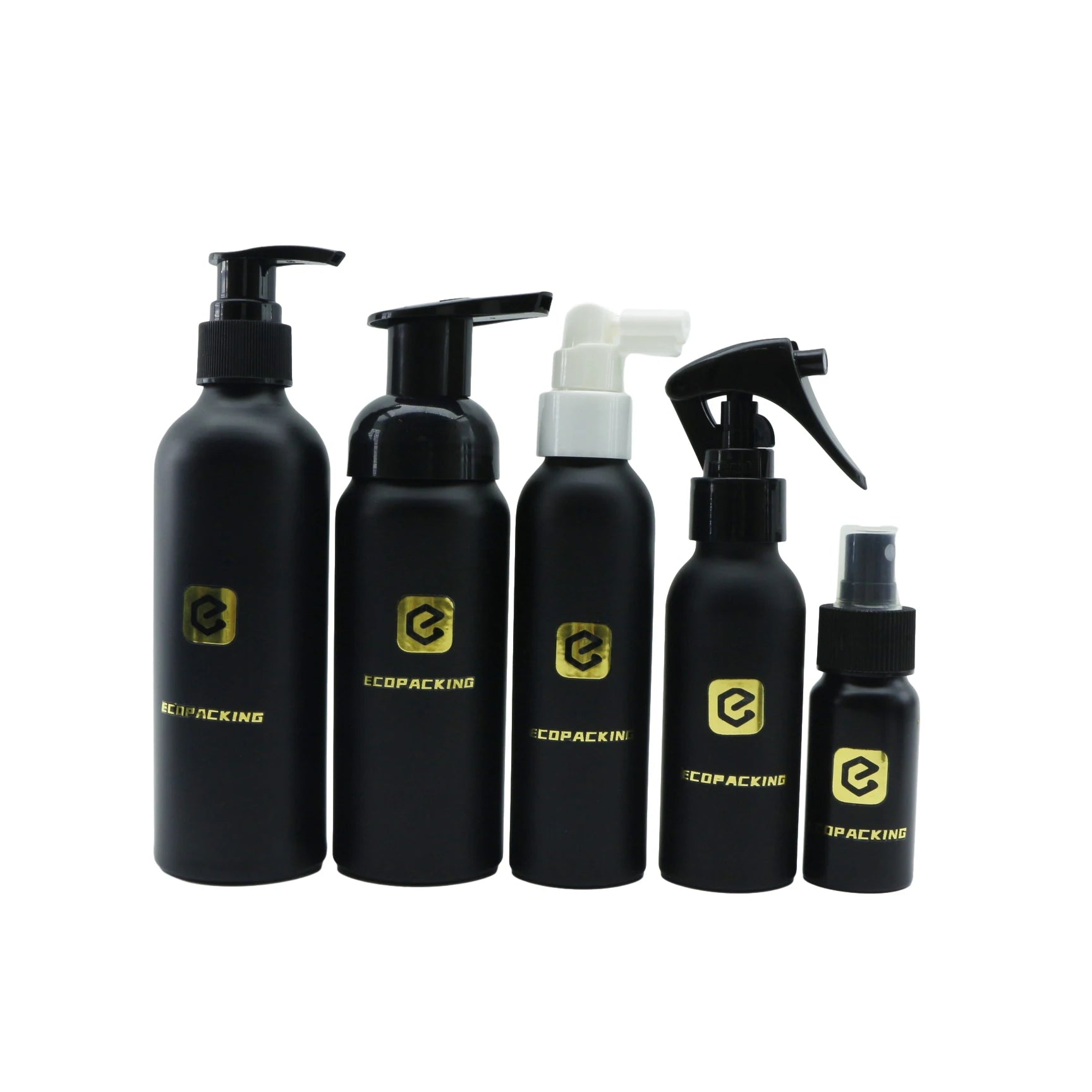 30ml-1000ml Aluminum Pump Bottle Matt Black/Custom Color Pump for Personal Care Liquid Soap - 图片 3