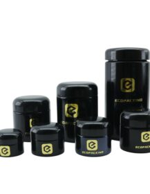 Medium 8 OZ Ultraviolet Filtering Black UV Glass Jar Smell Proof Sensored Jar Keep Spice Fresh 200g 250g 500g