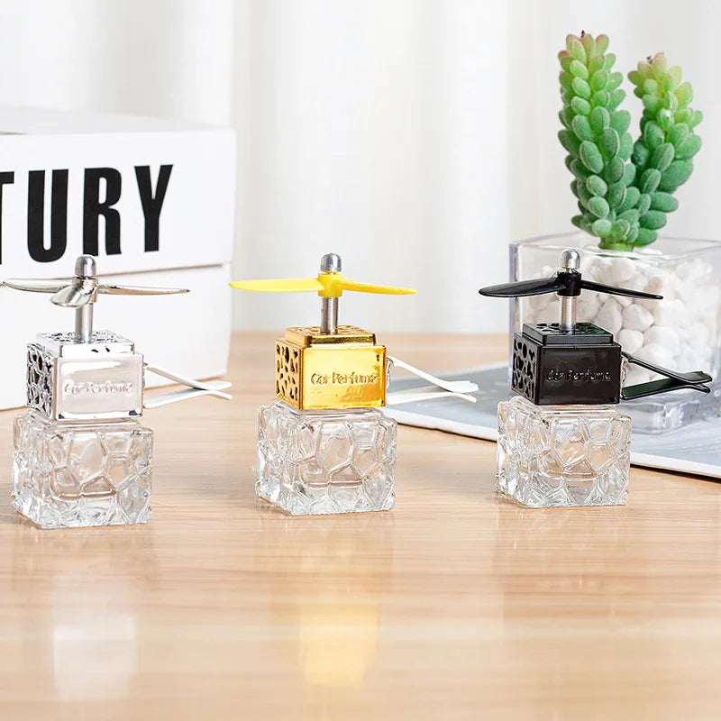 Custom 6ml 8ml Clear Glass Car Vent Empty Air Freshener Diffuser Perfume Oil Bottles With Metal Clip - 图片 2