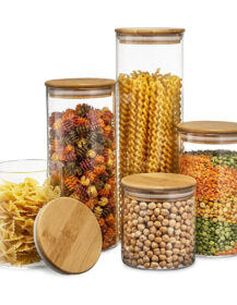 Kitchen Glass Storage Jar Set 6.5cm Diameter Cookie Candy Honey Food Glass Storage Jar
