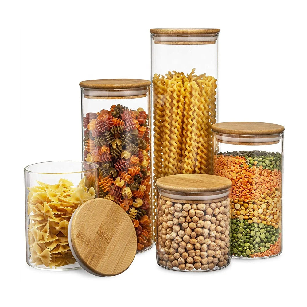 Kitchen Glass Storage Jar Set 6.5cm Diameter Cookie Candy Honey Food Glass Storage Jar